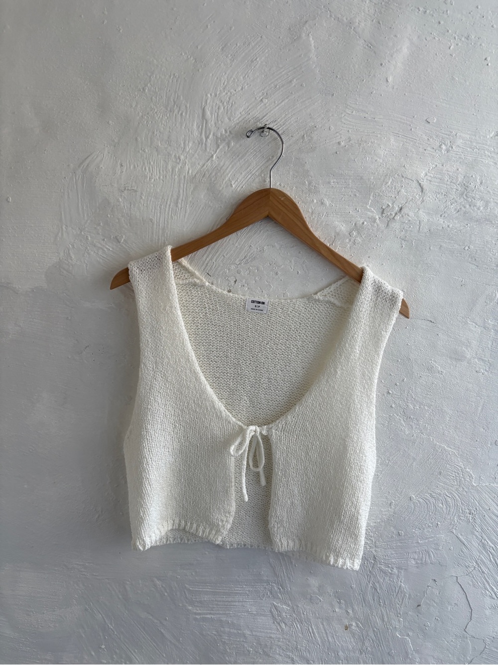 Cotton On white knit vest size small